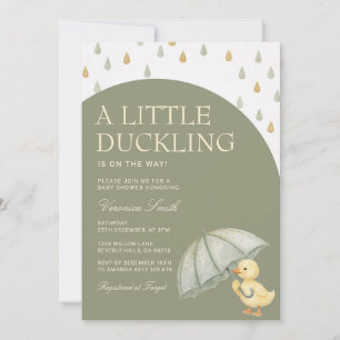 Süße kleine Entenküken Sage Grün Boho Babyparty Einladung