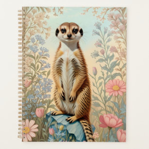 Süße kleine Erdmännchen-Pastell-Blumen Planer