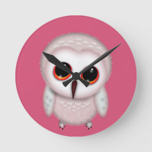 Süße kleine Eulenillustration Runde Wanduhr