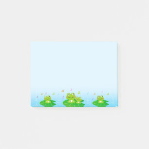Süße kleine Frösche auf Hellblau Post-it Klebezettel