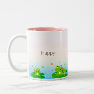 Süße kleine Frösche auf Pastellfarben Zweifarbige Tasse