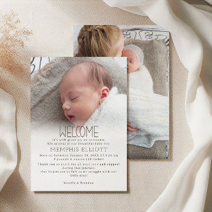 Süße kleine Fuchs-Baby-Fotoankündigung Einladung