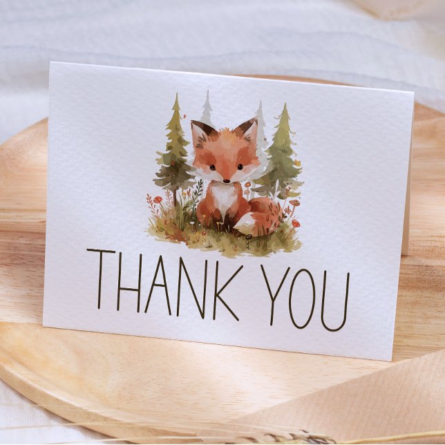 Süße kleine Fuchs-Baby-Shower-Dankeskarten Dankeskarte (Von Creator hochgeladen)