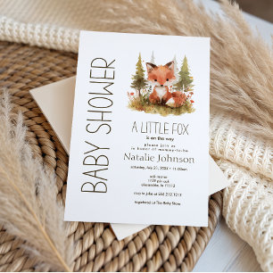 Süße kleine Fuchs-Karo-Baby-Party-Einladung Einladung