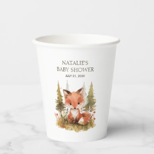 Süße kleine Fuchs-Karo-Baby-Party-Papierbecher Pappbecher