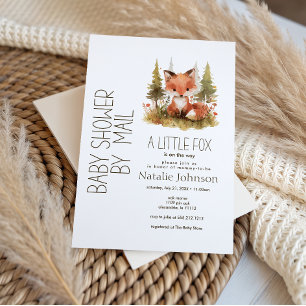 Süße kleine Fuchs-Karo-Babyparty per Post Einladung