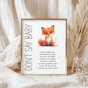 Süße kleine Fuchs-Spiele für Baby-Shower-Party Poster