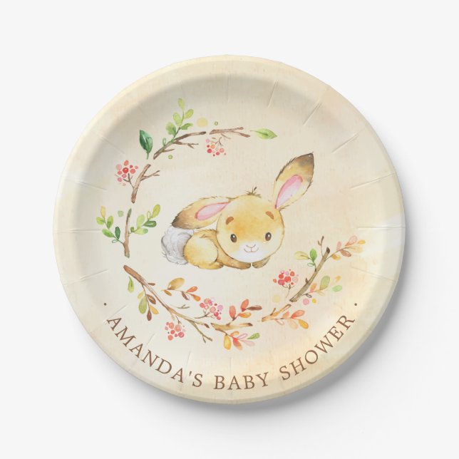 Süße kleine Häschen-Babyparty 7" Platte Pappteller (Vorderseite)
