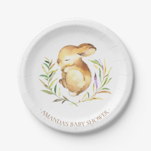 Süße kleine Häschen-Babyparty 7" Platte Pappteller