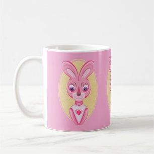 Süße kleine Hasenmädchen-Cartoon  Kaffeetasse