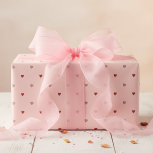 Süße kleine Herzen Rosé Geschenkpapier