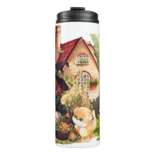 Süße kleine Hexe und Fuchs   Thermobecher Thermosbecher