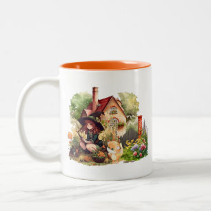 Süße kleine Hexe und Fuchs Zweifarben-Tasse Zweifarbige Tasse