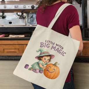 Süße kleine Hexenmalerei Kürbis Halloween Tragetasche