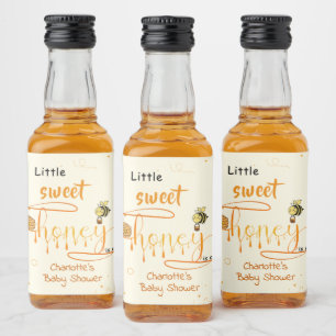 Süße kleine Honig-Babyshower-Dekoration Alkoholflaschenetikett