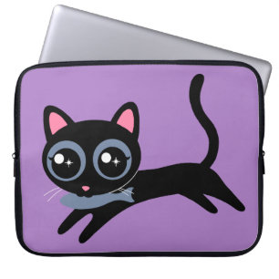 Süße kleine Katze mit Fisch-Geschenk für Mädchen Laptopschutzhülle