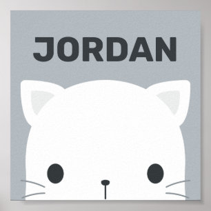 Süße kleine Katze mit personalisiertem Namen Poster