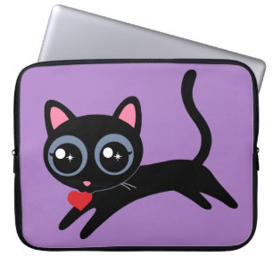 Süße kleine Katzen-Herzdieb-Geschenk für Mädchen Laptopschutzhülle