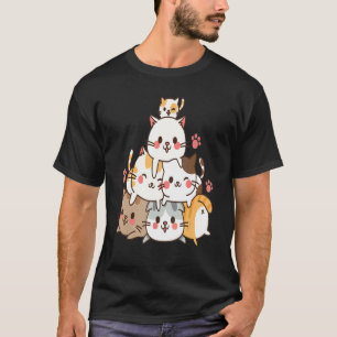 süße kleine Katzen spielen und bauen eine Wand für T-Shirt