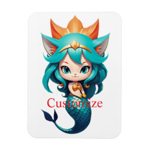 Süße kleine Katzenmeerjungfrau Thunder_Cove Magnet