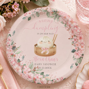 Süße kleine Klößchen-Kirschblüten-Baby-Party Pappteller