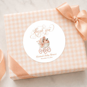 Süße kleine Kürbis-Dankeschön-Baby-Party Runder Aufkleber