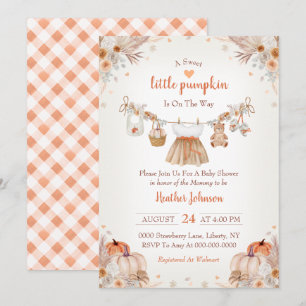Süße kleine Kürbis Herbst Baby Shower Einladung