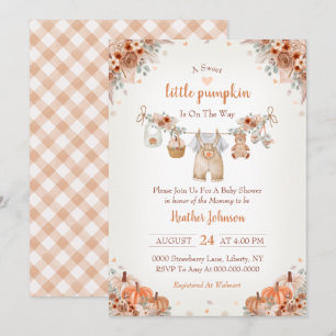 Süße kleine Kürbis Herbst Baby Shower Einladung