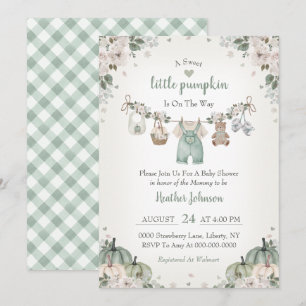 Süße kleine Kürbis Herbst Baby Shower Einladung