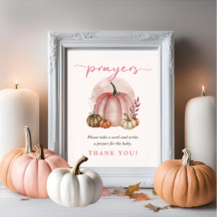 Süße Kleine Kürbismädchen-Baby-Party Gebete für da Poster