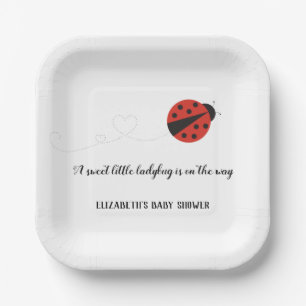 Süße kleine Ladybug-Babydusche Pappteller