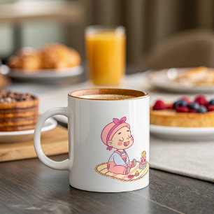 Süße kleine Mädchen glücklich Neues Jahr Zweifarbige Tasse