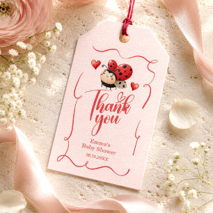 Süße kleine Marienkäfer Dankeschön Baby Shower Geschenkanhänger