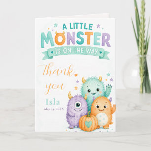 Süße kleine Monster-Baby-Party Halloween Dankeskarte