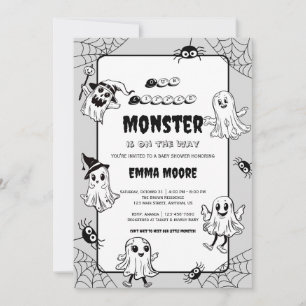Süße kleine Monster-Halloween-Baby-Party-Kunst Einladung