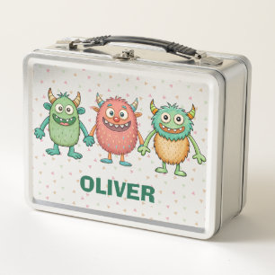 Süße kleine Monster Personalisiert Metall Brotdose