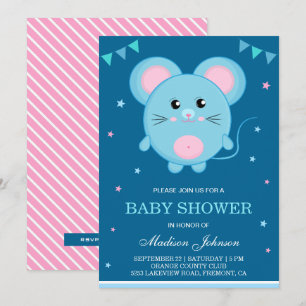 Süße kleine niedliche Maus Baby Shower Einladung