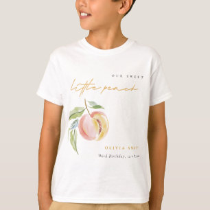 Süße kleine niedliche Pfirsich-Wasserfarbe Geburts T-Shirt