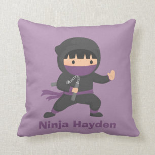 Süße kleine Ninja mit Nunchaku Jungen Zimmer Dekor Kissen