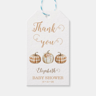Süße kleine orange Kürbis-Baby-Party Dankeschön Geschenkanhänger