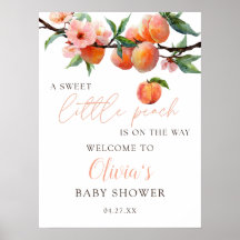 Süße kleine Pfirsich-Baby-Shower-Willkommensschild
