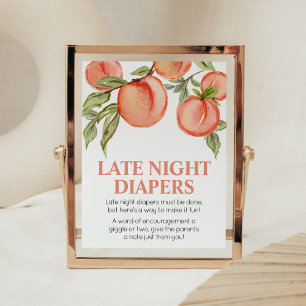 Süße kleine Pfirsich Dusche Späte Nacht Windeln Sc Poster