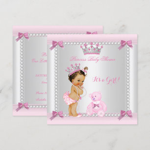 Süße kleine Prinzessin Baby Shower Mädchen Brünett Einladung