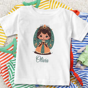 Süße kleine Prinzessin Floral personalisiert Baby T-shirt