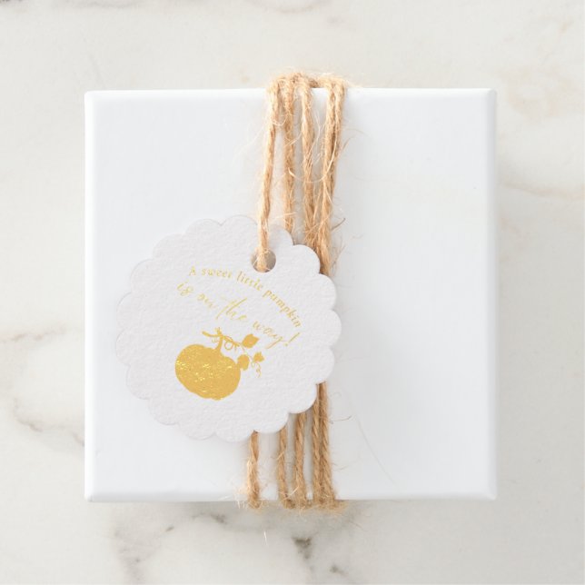 Süße kleine Pumpkin auf dem Weg Baby Dusche Geschenkanhänger (Mit Box)