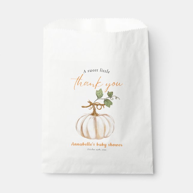 Süße kleine Pumpkin auf dem Weg Baby Dusche Geschenktütchen (Vorderseite)