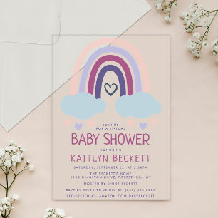 Süße kleine Regenbogen-Baby-Party Acryleinladungen