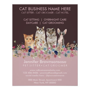 Süße kleine rosa Katzen Poster