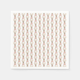 Süße kleine rosa Schleife Baby Shower Mädchen Hase Serviette