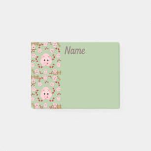 Süße kleine Schweinchen und Herzen Muster Post-it Klebezettel